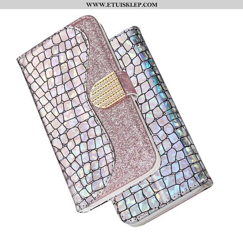 Etui Folio do Samsung Galaxy S21 Plus 5G Krokodyle Diamenty